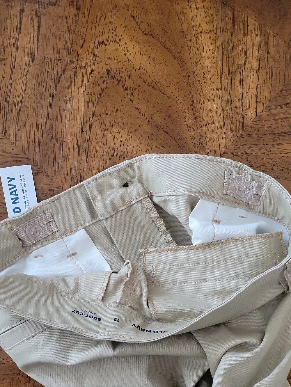 Old Navy Girl's Boot Cut School Uniform Pants, Khaki, 12, NWT